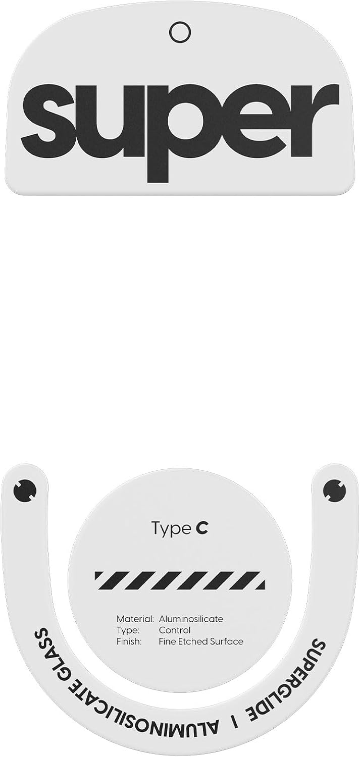 Superglide Glass Mouse Skates for Logitech G Pro X Superlight 2 - Ultra Smooth Glide, Durable Glass Mouse Feet (Type-C, White)