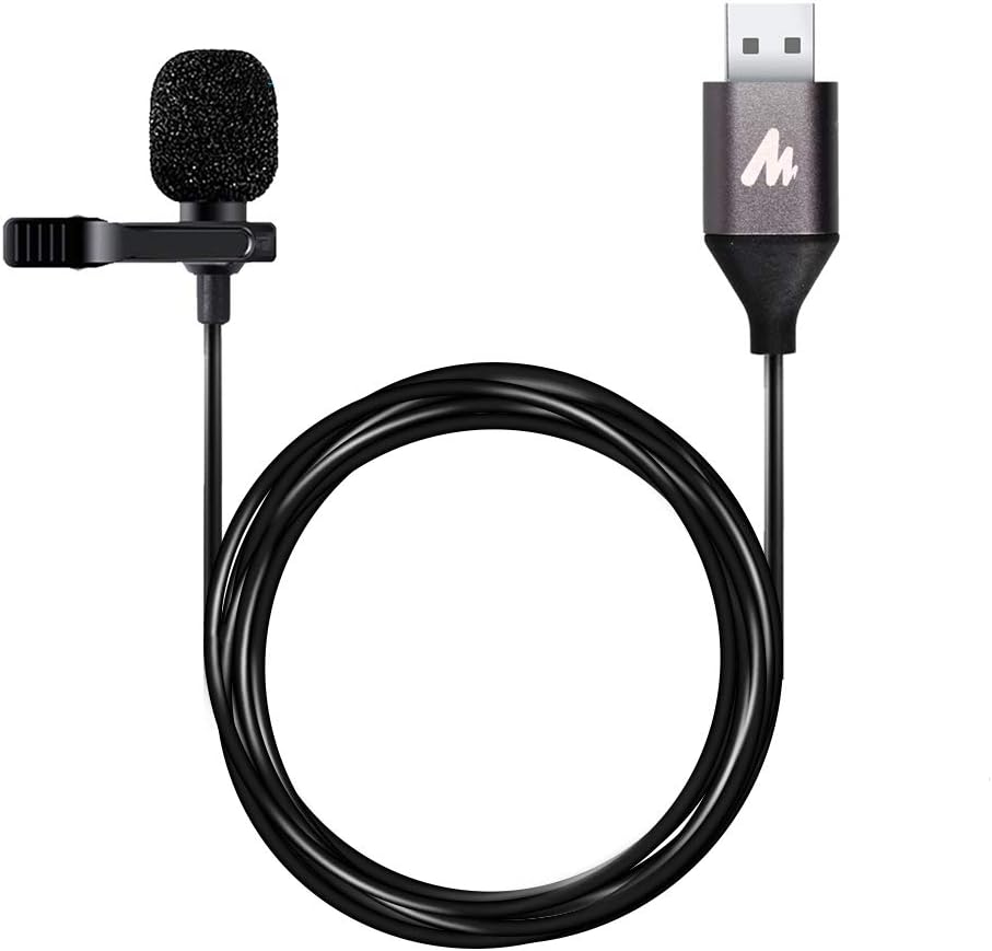MAONO UL10 USB Lavalier Microphone, 192kHz/24bit for Interview and Vlogging | Omnidirectional, Plug &amp; Play for PC, Computer, Mac, Laptop, Conference Calls, YouTube Video, Dictation, Meeting, Recording