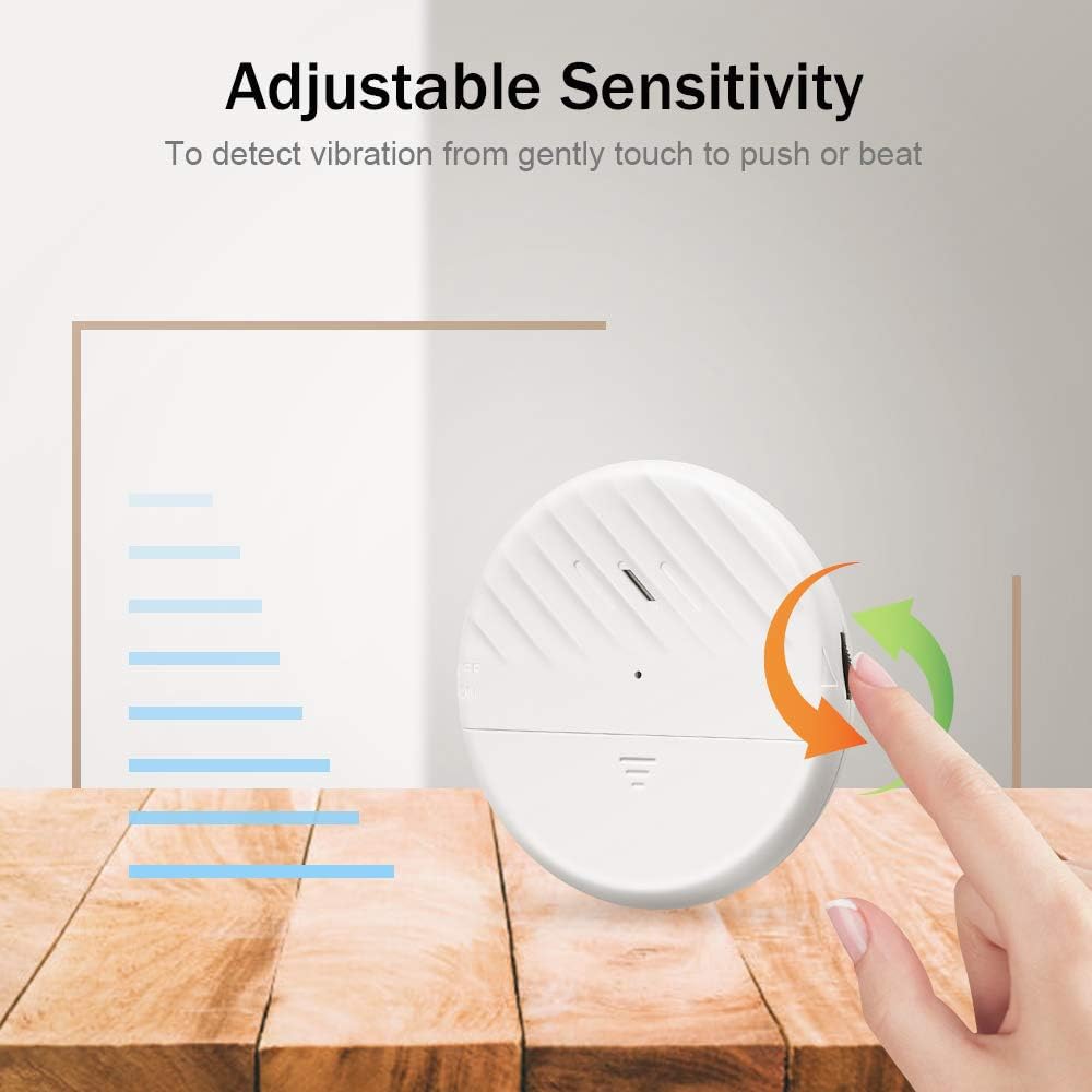 Wsdcam Glass Break Sensor Alarm 125dB Ultra-Slim Wireless Glass Break Detector Window Alarm Vibration Sensor for Home Window and Door Security (8)