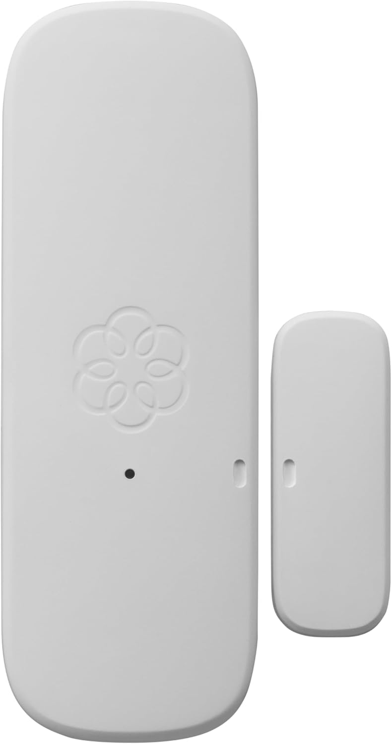 Ooma Door and Window Sensor, works with Ooma Smart Home Security. No contracts and free self-monitor plan. Optional professional monitoring, motion, keypad, water sensor, and garage door sensor