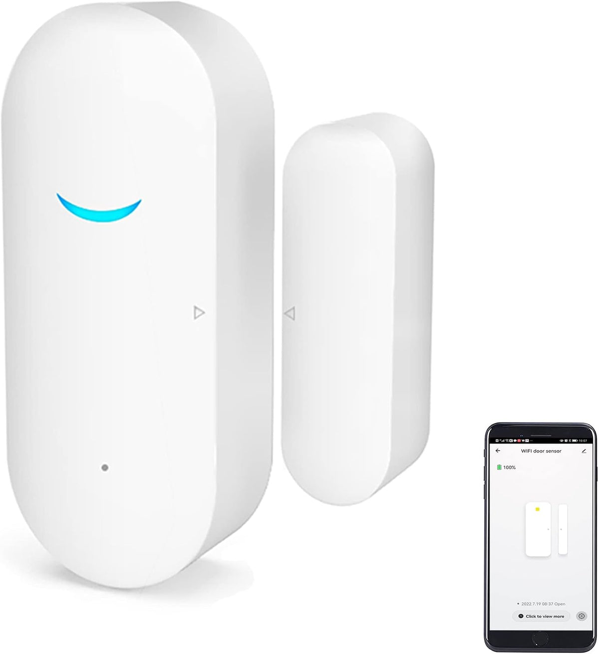 4-Pack Smart Door/Window Sensor: WiFi Alarm, Wireless Alerts, Compatible with Alexa/Google Assistant