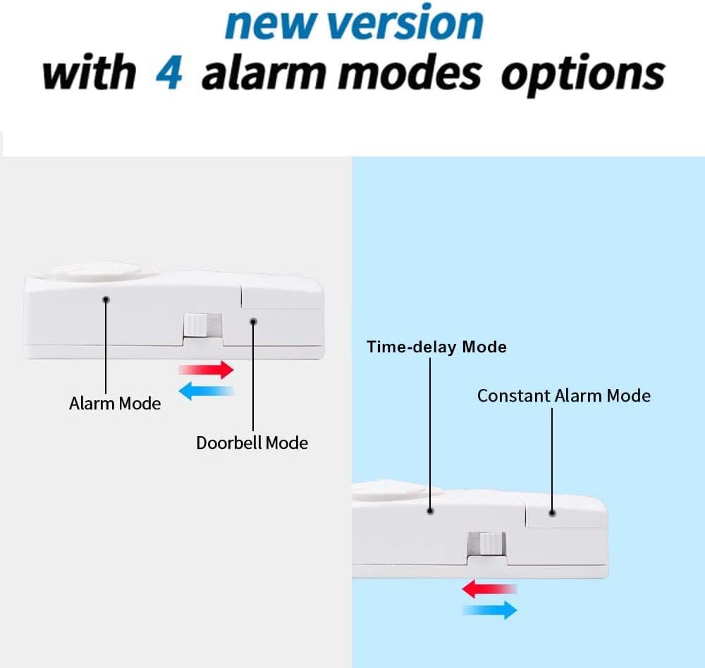 WSDCAM Door and Window Alarm for Home Wireless Alarms Security System Magnetic Alarm Sensor Close Door Reminder Loud 110 dB, 4-in-1 Mode Window Alarms 10 Pack
