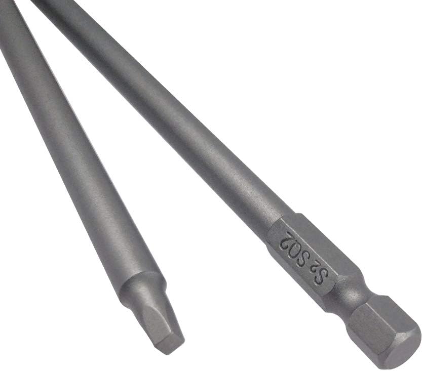 Wolfride 10pcs Square Head Bits #2 Square Drive Bit Set 1/4-Inch Shank Tip Bit #2 Long Magnetic Square Head Screwdriver Bits 5.9 Inch Length