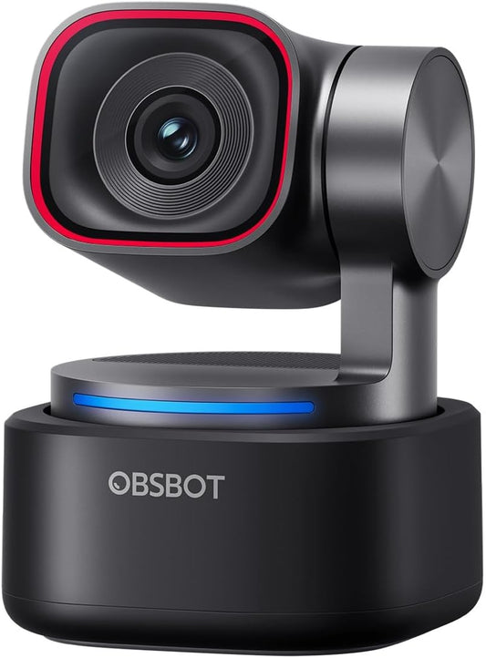 OBSBOT Tiny 3 AI-Powered Spatial Audio 4K Webcam, AI Tracking PTZ Camera | 1/1.28" Sensor, Tri-Mic, Voice & Gesture Control, 120FPS, HDR, Web Cam for PC, Laptop, Streaming, Meeting, Zoom, Teams, etc.
