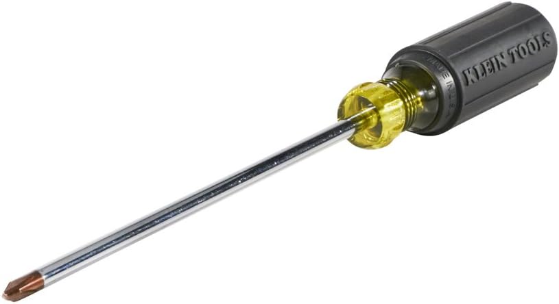 Klein Tools 85742 Screwdriver Set, Made in USA, 3/16 Cabinet and #2 Phillips Precision Machined Tips, Cushion-Grip Handles, Round Shank, 2-Piece