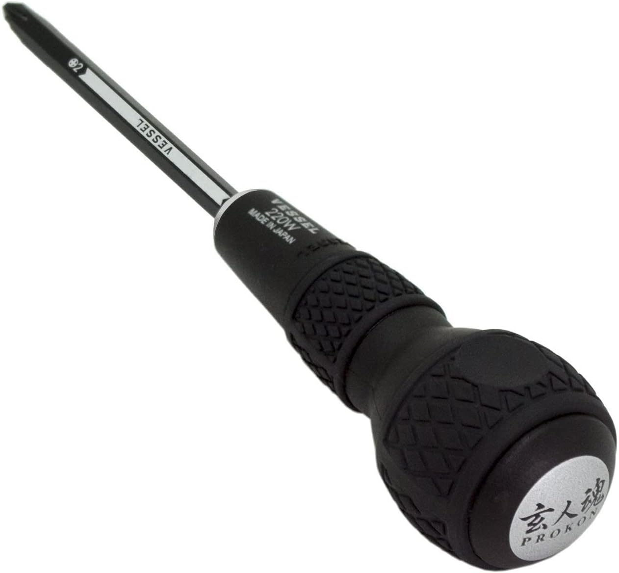VESSEL BALL GRIP 1/4" Hex. Bit Interchangeable Screwdriver (Bit 3PC. (+1, +3 / +2, -6 / PZ2, PZ3) SET. 220W3J1)