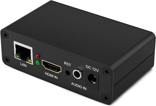 1080P60 HDMI Video Encoder, H.265/H.264 Live Streaming Encoder, HDMI to RTSP/RTMP/SRT/HLS/WebRTC IPTV Encoder for YouTube Facebook Live, Browser Setup, No PC Software Needed