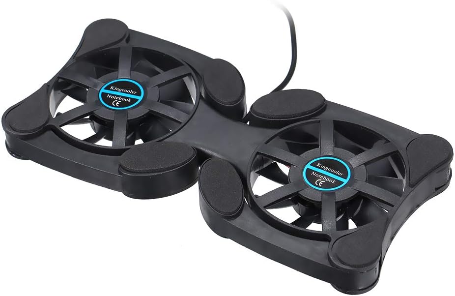 QUZHI Mini Portable Folding Foldable USB Dual Fan Cooler Cooling Pad for PC Laptop Notebook 7