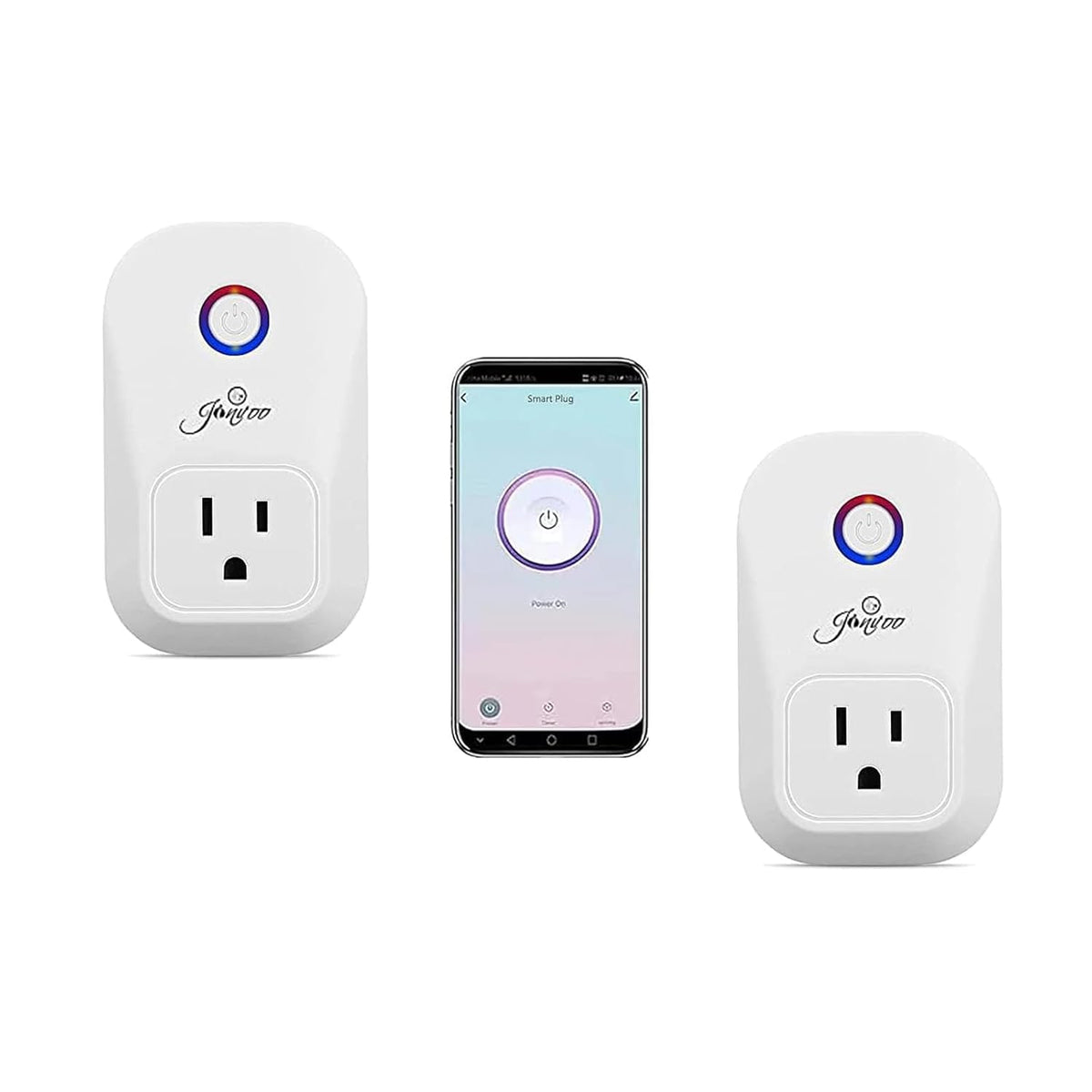 Jinvoo Smart Plug,WiFi Smart Plug,WiFi Outlet Socket Remote Control with Timer Function,Compatible with Alexa and Google Home,ETL FCC Listed,No Hub Required (2 Pack)