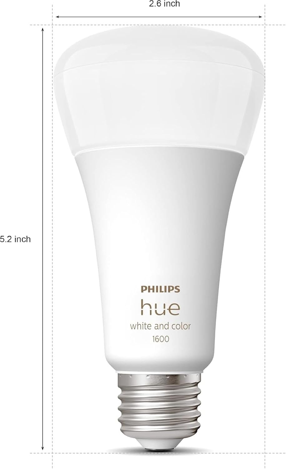 Philips Hue Smart LED A21 Bulb, White and Color Ambiance, E26 Base, 13.5W, Full Spectrum Light 1000K-20000K, 1600 Lumens, Dimmable, Compatible with Alexa, Google Assistant, and Apple Home, 1 Pack
