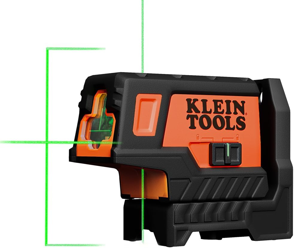 Klein Tools 93CPLG Compact Self-Leveling Laser Level, Bright Green Cross Line 360-Degree Laser Planes, Class 2 ≤ 1mW, Rechargeable, Magnetic Mount