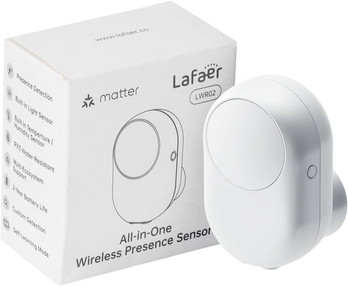 5-in-1 Presence Sensor LWR02, PIR + mmWave Radar, Matter Over Thread