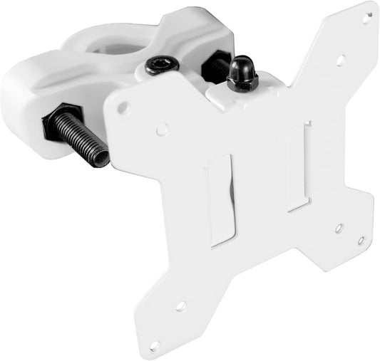VIVO White Pole Bracket Monitor Mount for 13 to 30 in Screen, MOUNT-POLE01W | Universal, Heavy Duty Steel Design, Full Motion VESA Monitor Mount, Removable 75mm and 100mm VESA Plate