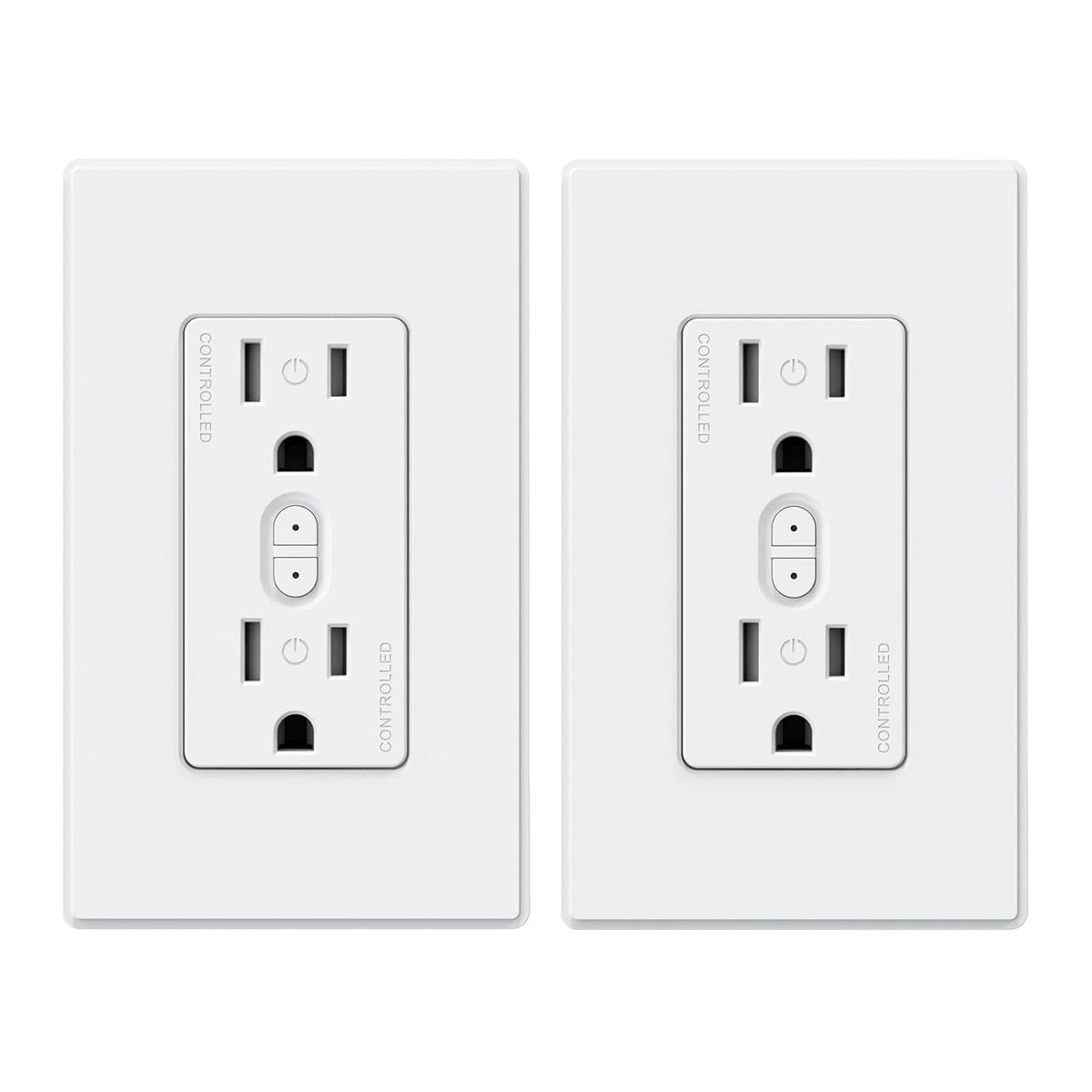 ELEGRP Smart Outlet, Smart in-Wall Outletss Works with Alexa and Google Assistant, 2.4GHz Wi-Fi Smart Receptacle, No Hub Required, UL Listed, White, 2 Pack