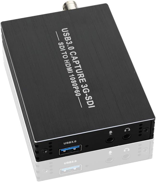 ACHAVE SDI Capture Card USB 3.0, 1080P 60FPS Video Audio Capture Device with HDMI Loopout, Game Streaming Recording Card for Windows Linux OS X, Plug and Play