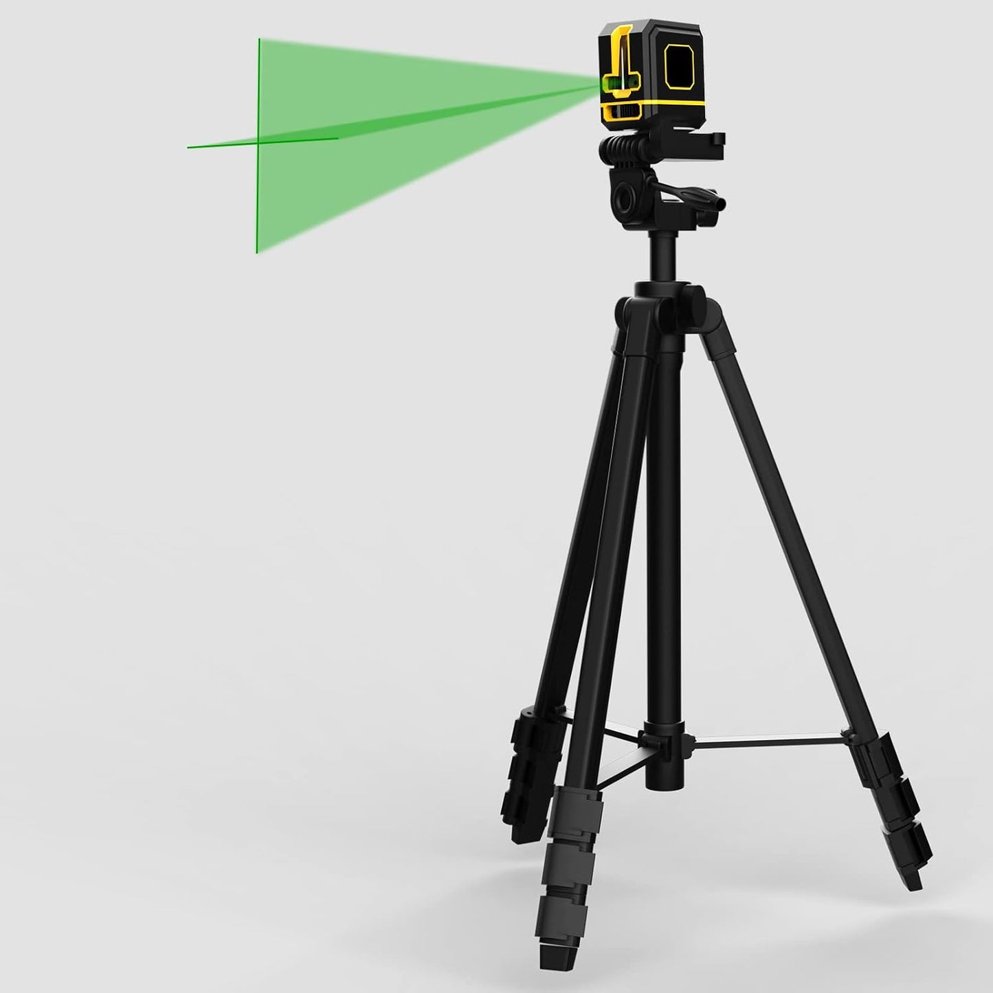 55" Aluminum Tripod for Laser Level, Bubble Level, 1/4" QR Plate, Compact | 18"-55", 1.2lb, 3D Pan Head. Flip Lock, Rubber Feet, Carry Bag, 1/4"-20 Mount Fits Most Laser Measuring Tools, for Indoor Use