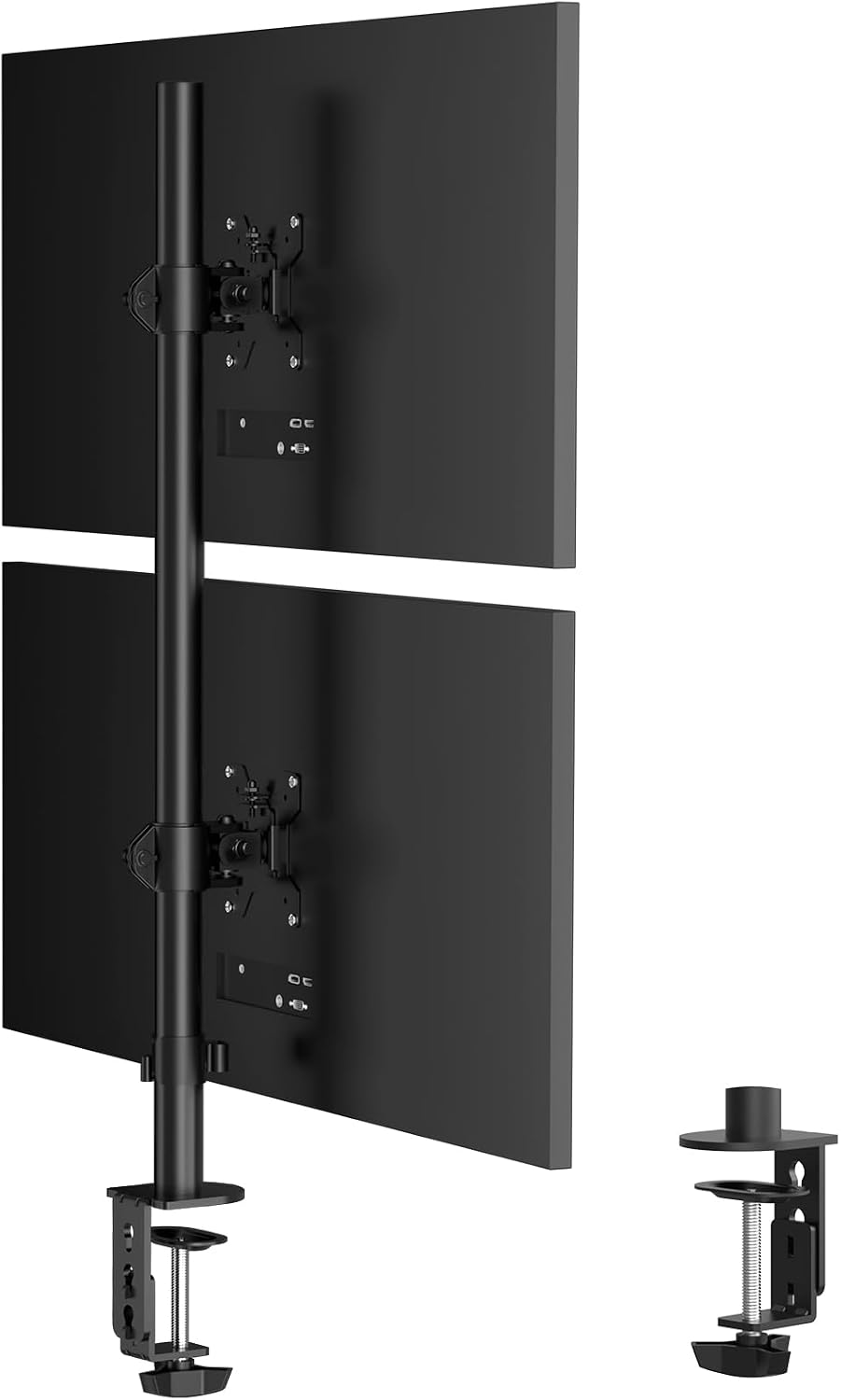 Pholiten Tall Vertically Stacked Dual Monitor Desk Mount Stand