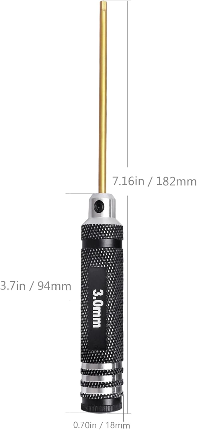 HobbyPark Hex Driver Set Allen Screwdriver Kit Titanium 0.9mm/1.27mm/1.3mm/1.5mm/2.0mm/2.5mm/3.0mm Small and 17mm Hex Wrench Set RC Car Tools Kit