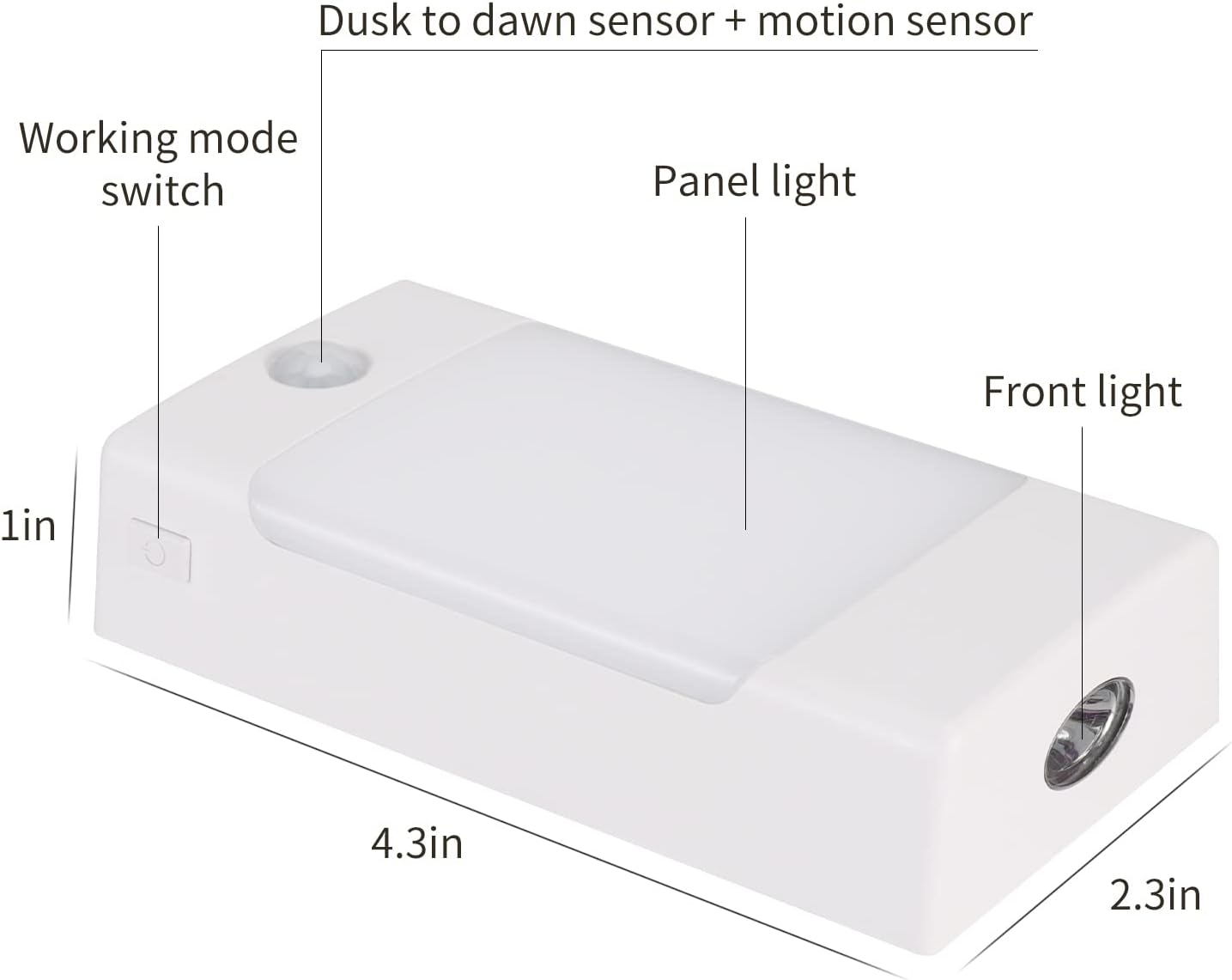4-in-1 LED Night Light Emergency Backup Light, Motion Sensor, Dusk-to-Dawn Sensor, Rechargeable Battery Operated 5000K Daylight White, LED Flash Light for Home, Power Failure, Hurricane, 2Pack