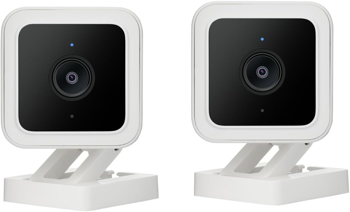 WyzeCam Cam v3 Wired WiFi Indoor/Outdoor Home Security Camera, 2-Pack