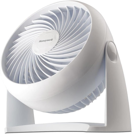 Honeywell TurboForce Air Circulator, Small Tabletop Fan, White, HT-904 | Quiet Personal Fan for Home or Office, 3 Speeds, 90 Degree Pivoting Head