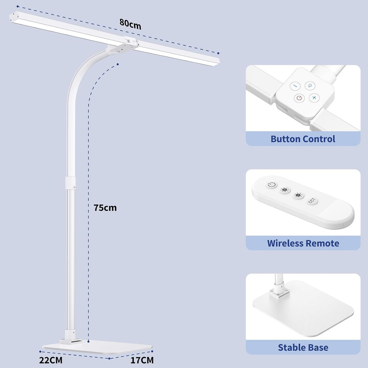 LED Desk Lamp Architect Task Light Dual Head Modern Flexible Gooseneck Tall