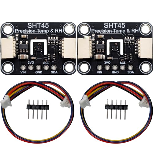 2PCS SHT45 Precision Temperature Humidity Sensor Module, 0.1°C Precision, I2C Interface,Temp/RH, Breakout Board for Arduino ESP32