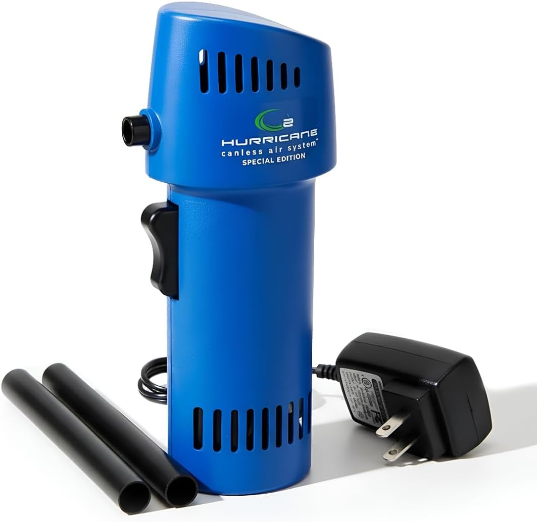 O2 Hurricane Air Duster - Rechargeable Air Blower with 200 MPH Airflow - 5 Attachments Dust Removal Tool - Compressed Air Alternative for Electronics, Computers & Car Detailing