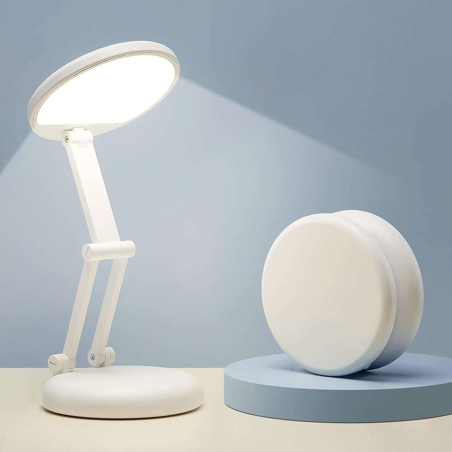 One Fire Rechargeable Table Lamp, 3600mAh Battery Operated lamp, Portable | Cordless, 10 Brightness, Small Size, Foldable Design, 6-288h Endurance, Touch Control, Reading, Travel,Office,Nail,Emergency
