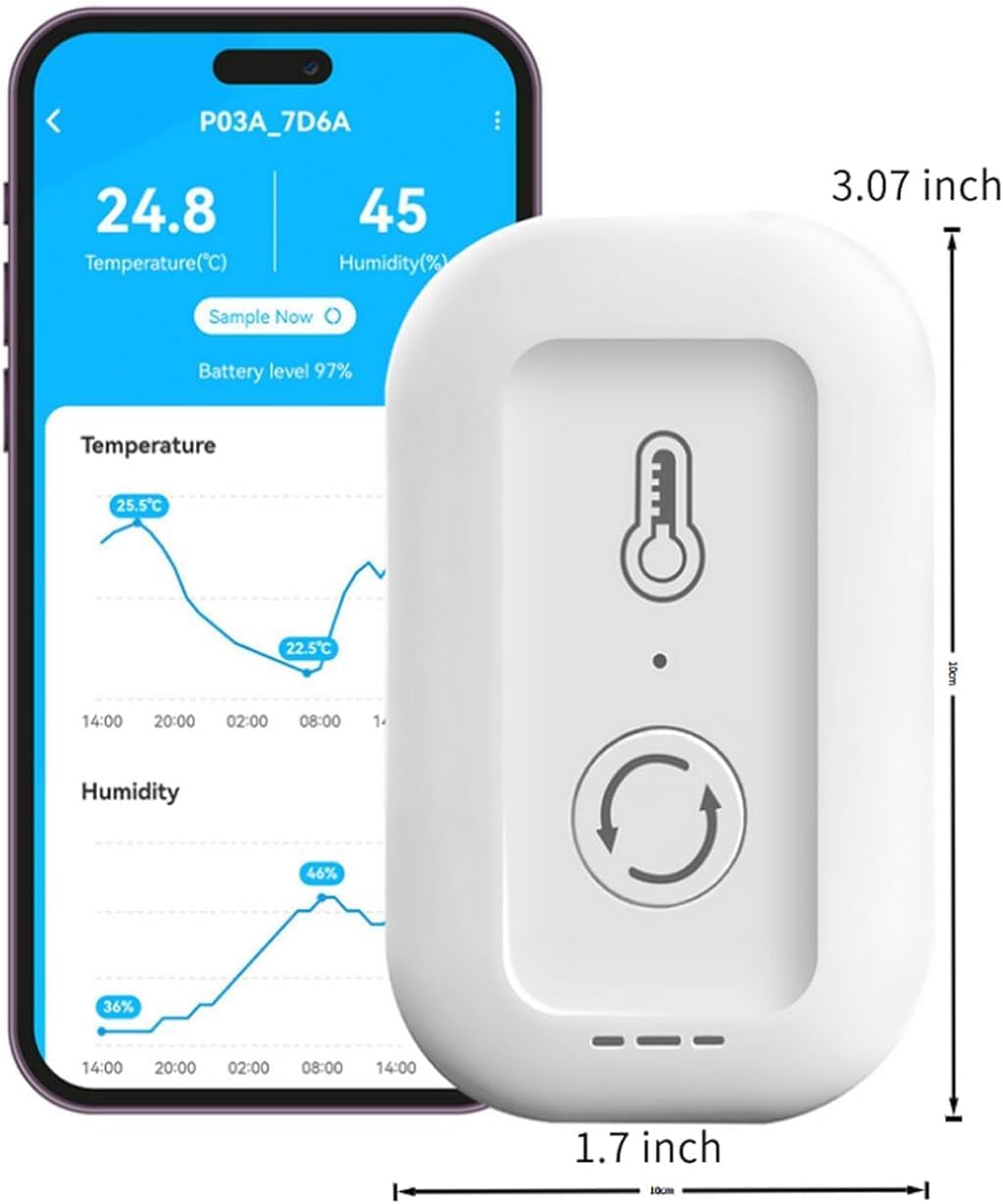 DAYBETTER Smart WiFi Thermometer Hygrometer, 2.4G Indoor Temperature Humidity Sensor with Real-Time Alerts By Daybetter App,Temperature Humidity Monitor for Home Nursery Greenhouse Pet 1pack