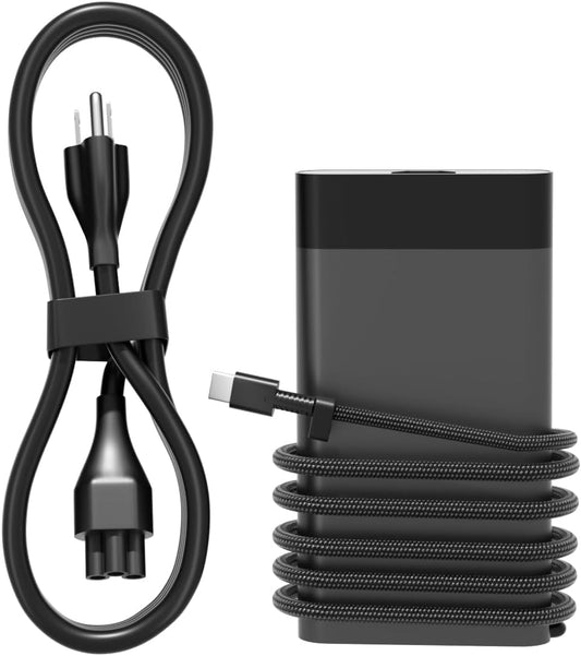 Slim 65W USB-C Charger Compatible with HP Elitebook, Spectre, Envy, ProBook, Pavilion, Fortis, OmniBook,ZBook Firefly, Elite x2, Chromebook X360 Laptop Travel Fast Charging Adapter