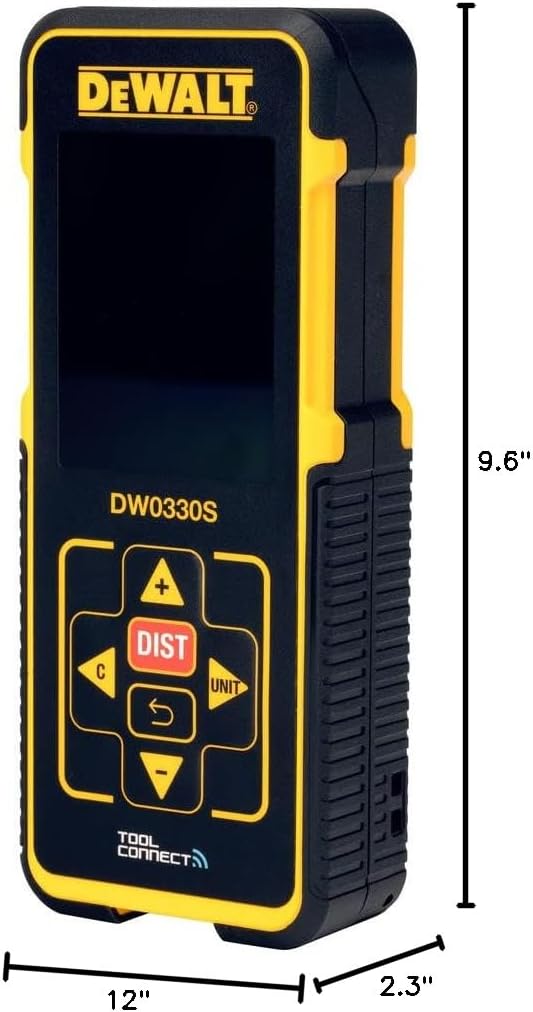 DEWALT Laser Measure Tool/Distance Meter, Bluetooth, 330-Foot (DW0330SN)