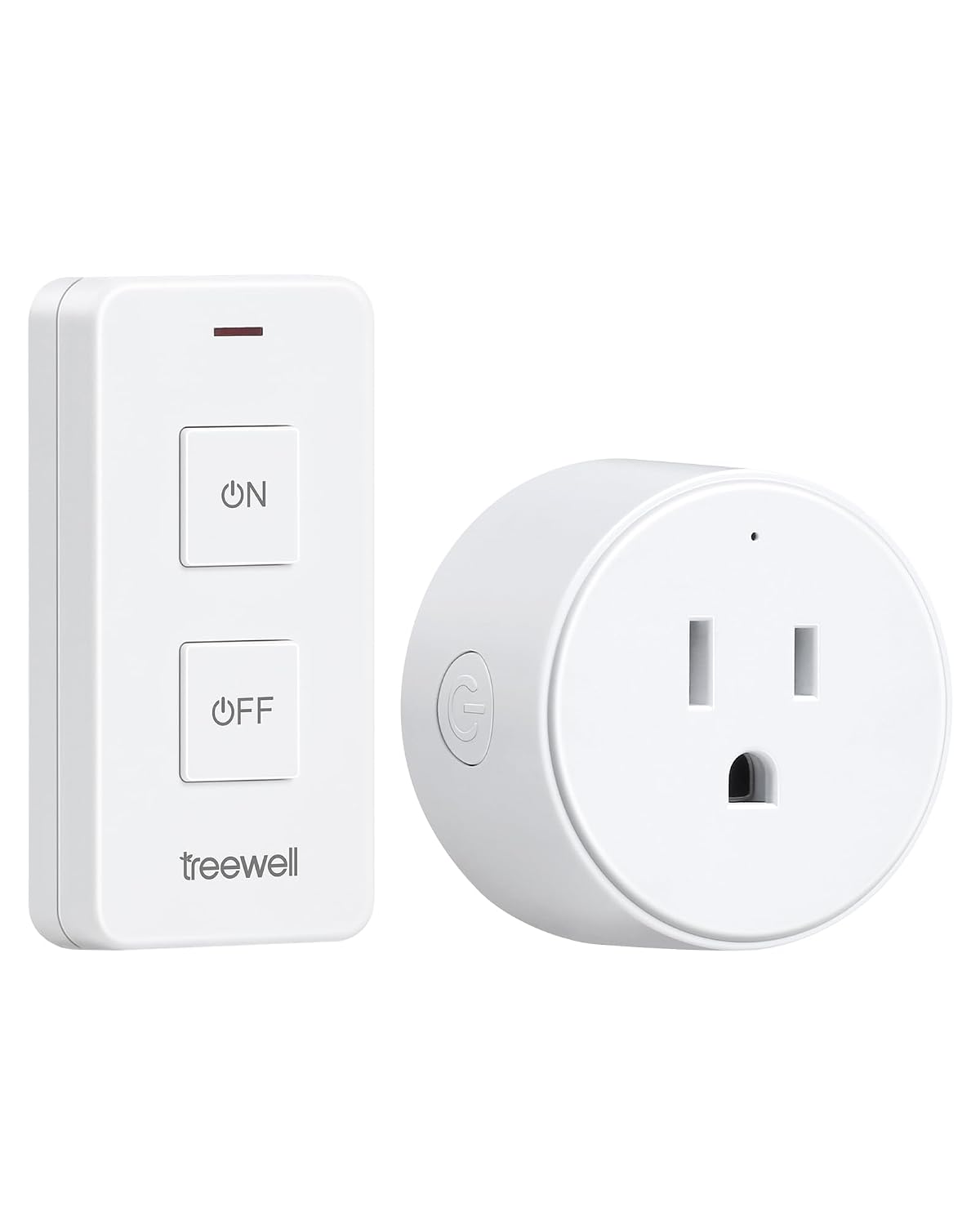 Wireless Remote Control Outlet with Portable Magnetic Switch | 200FT Long Range, Mini Round Plug, 15A/1875W, for Lamps/Lights/Household Appliances, FCC listed, Pre-Programmed