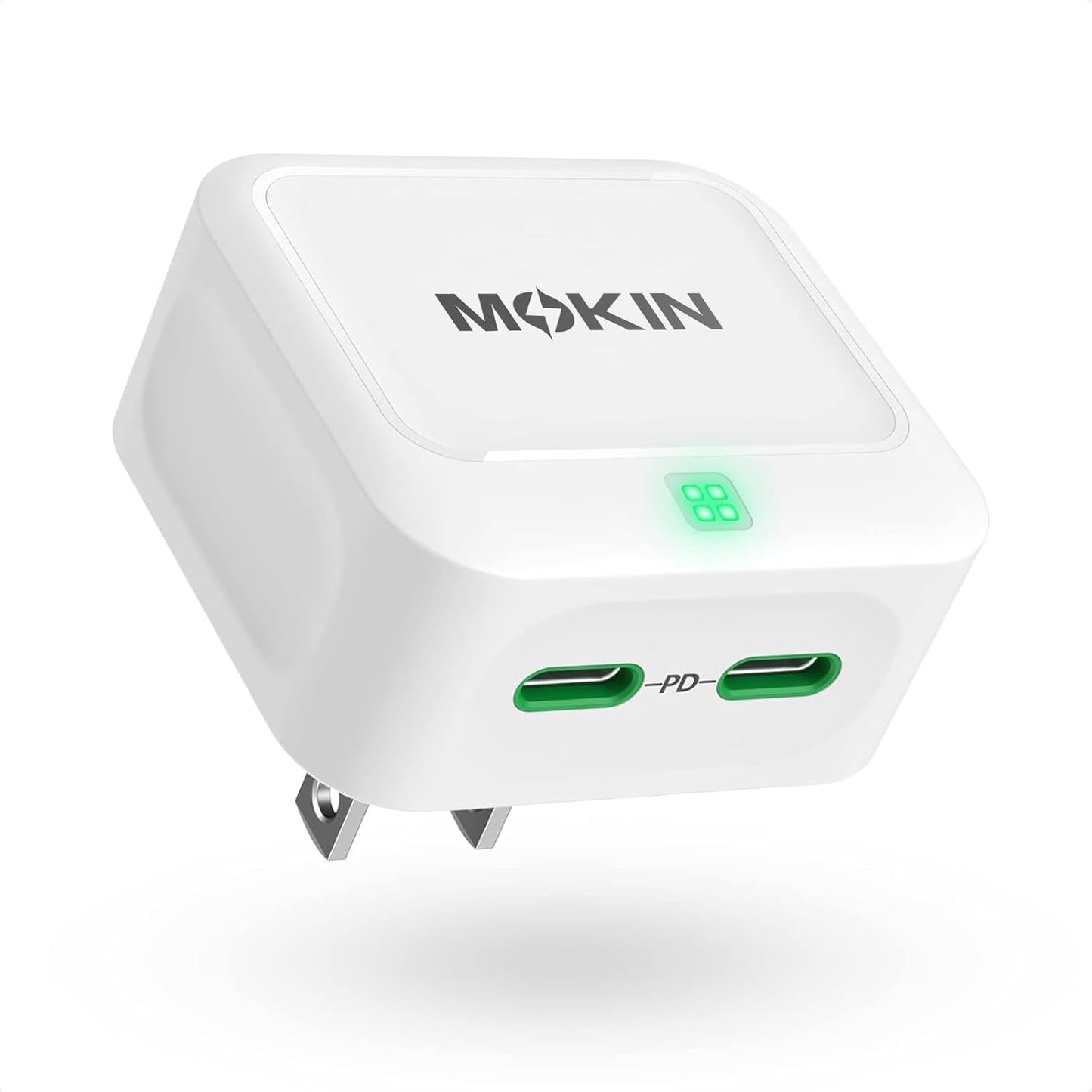 USB C Charger Block 45W, Dual Port Flat Wall Charger Fast Charging Block | Dual Usbc Charger Block GaN+ PD Power Adapter with Foldable Plug Cube for iPhone 17/16/15 Series/iPad/Pixel/Samsung S26/S25