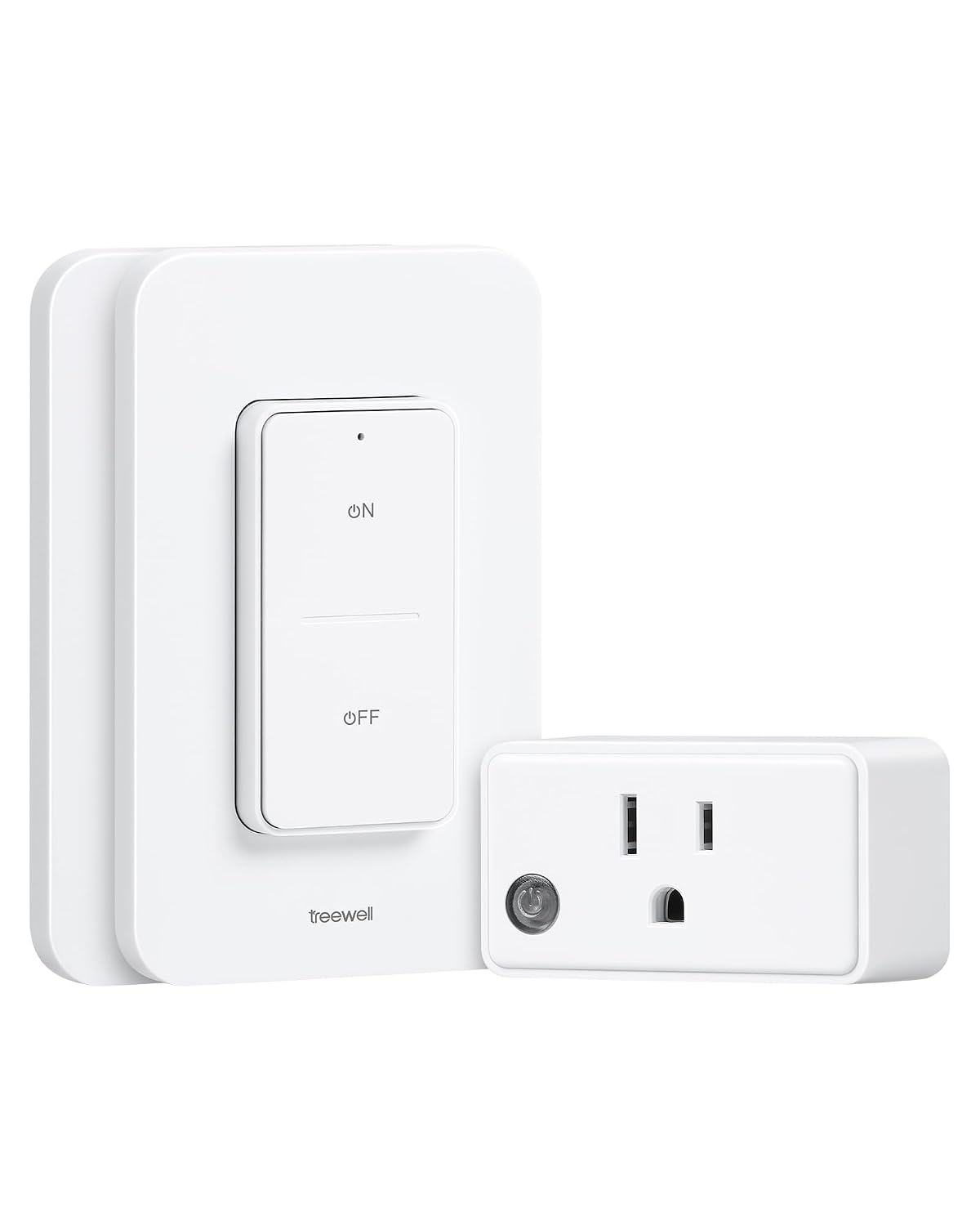 Remote Control Outlet Wireless Wall Switch, 200FT RF Range, Mini Electrical Outlet Plug, 15A/1875W High-Power for Lamps, Lights, Household Appliances, ETL Listed (2 Switches and 1 Outlet)
