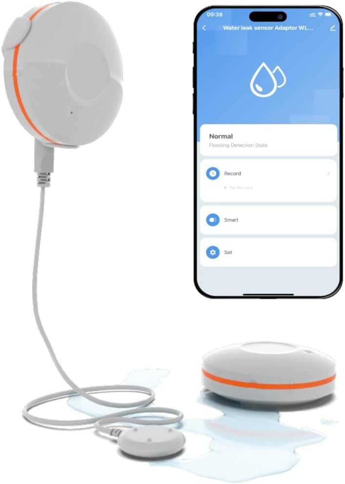 Zigbee 3.0 Water Leak Detection Starter Kit - 1 Water Leak Sensor & Zigbee Hub, Instant Alerts, 24/7 Protection, Compatible with Alexa, Google Assistant, HomeKit, and Tuya Smart Devices
