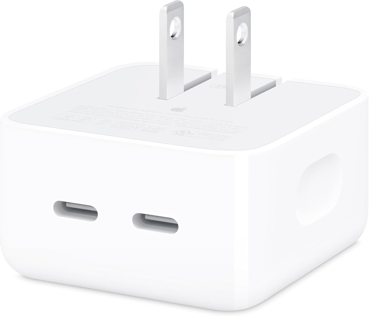 Apple 35W Dual USB-C Port Compact Power Adapter: Fast and Convenient Charging, Type C Wall Charger | 35W dual USB-C ports with folding prongs for MacBook Air, iPhone and iPad