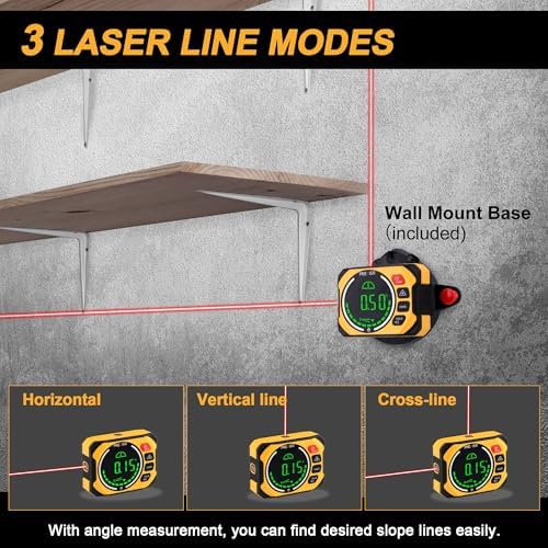 PREXISO 3-in-1 Magnetic Digital Angle Gauge, Digital Level with Laser Level | 0-90° & 0-180° Rechargeable Digital Electronic Level, Wall Mount, Angle Finder, Cross Line for Woodwork, Saw, Hanging Frames