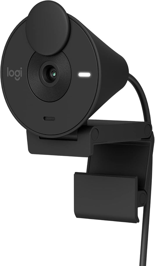 Logitech Brio 301 Full HD 1080p Webcam for Streaming and Meetings - Black | 1080p with auto-light correction, built-in mic, privacy shutter, USB-C, certified for Microsoft Teams, Google Meet, Zoom