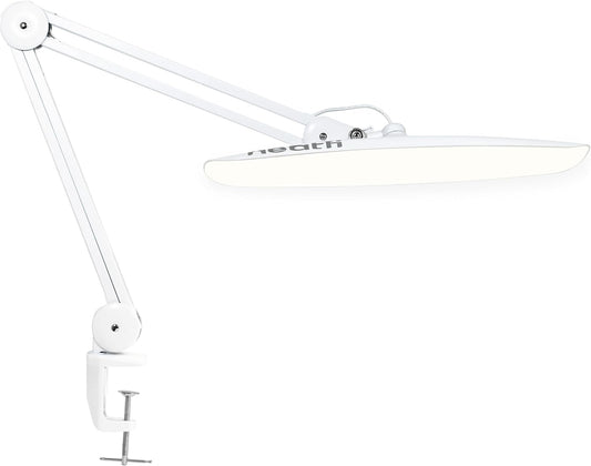 Neatfi XL 2200 Lumens 20W LED Desk Lamp with Clamp – Adjustable Color Temperature | 4-Level Dimmable Light | Home Office, Crafts & Workbench | 20-Inch Wide Head (White, CCT with Clamp)