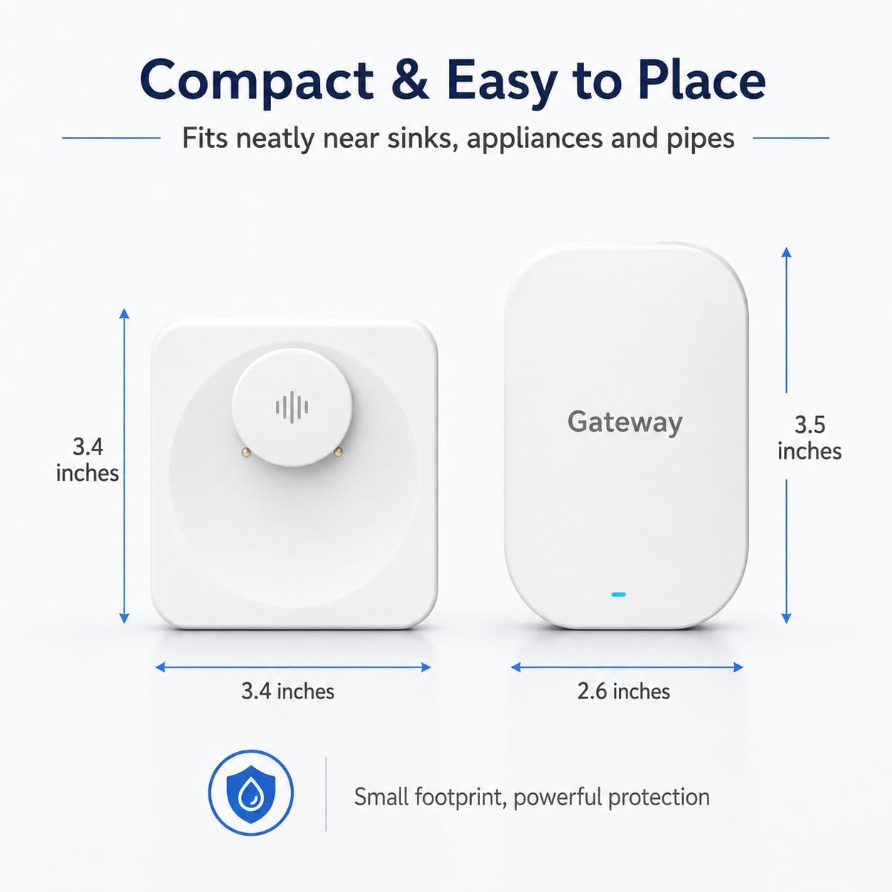 Water Leak Detector for Home, WiFi Remote Checking Smart Water Leak Alarm and Drip Alert Sensor, Email and APP Push Alert, Suitable for Home, Kitchen, Bathroom, Basement