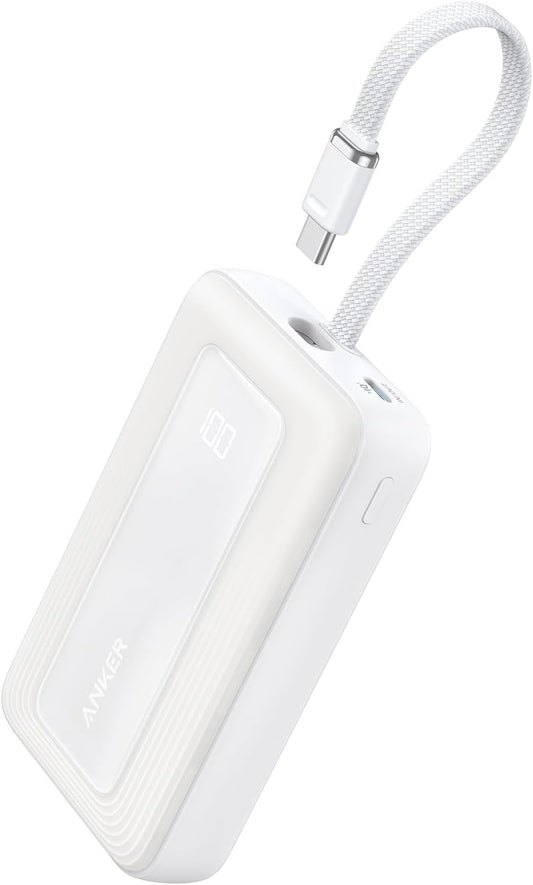 Anker Power Bank,10,000mAh 30W with USB-C Travel Essential Portable Charger | USB-C Input and Output, Fast Charging Battery Pack with a Compact, Travel-Ready Design