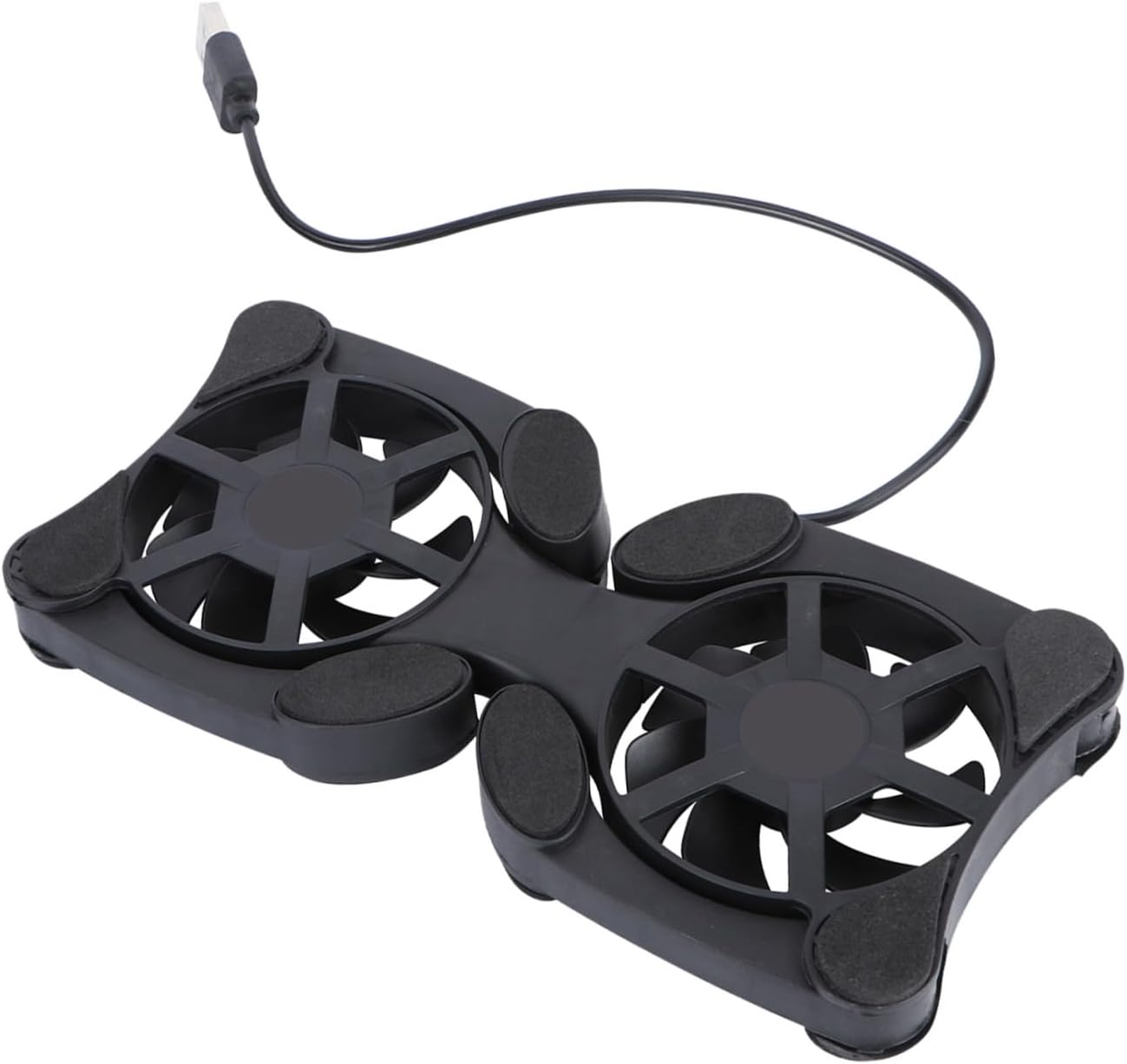 Mobestech Portable Foldable Laptop Cooling Pad, Dual USB Fan Notebook Cooler Stand, Lightweight Laptop Cooler Mat for Heat Dissipation and Travel Use
