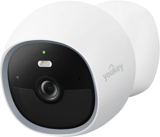 youkey Magnetic Indoor Security Camera Wireless, 2K Battery Powered Camera, No Subscription, Built-in 8GB Storage, Wire-Free for Renters, Compatible with Alexa & Google, Pet/Baby Monitor(S320)