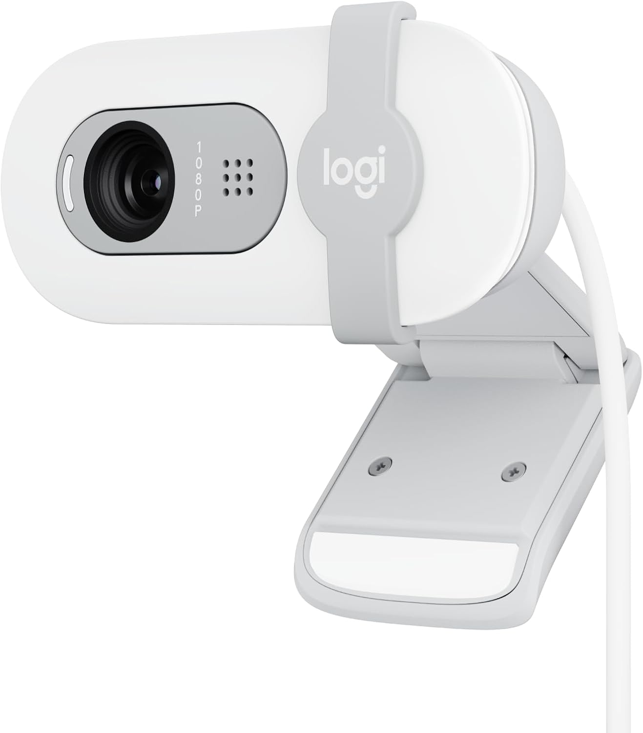 Logitech Brio 100 Full HD 1080p Webcam for Meetings and Streaming, Auto-Light Balance, Built-in Mic, Privacy Shutter, USB-A, for Microsoft Teams, Google Meet, Zoom and More - Off White (Renewed)