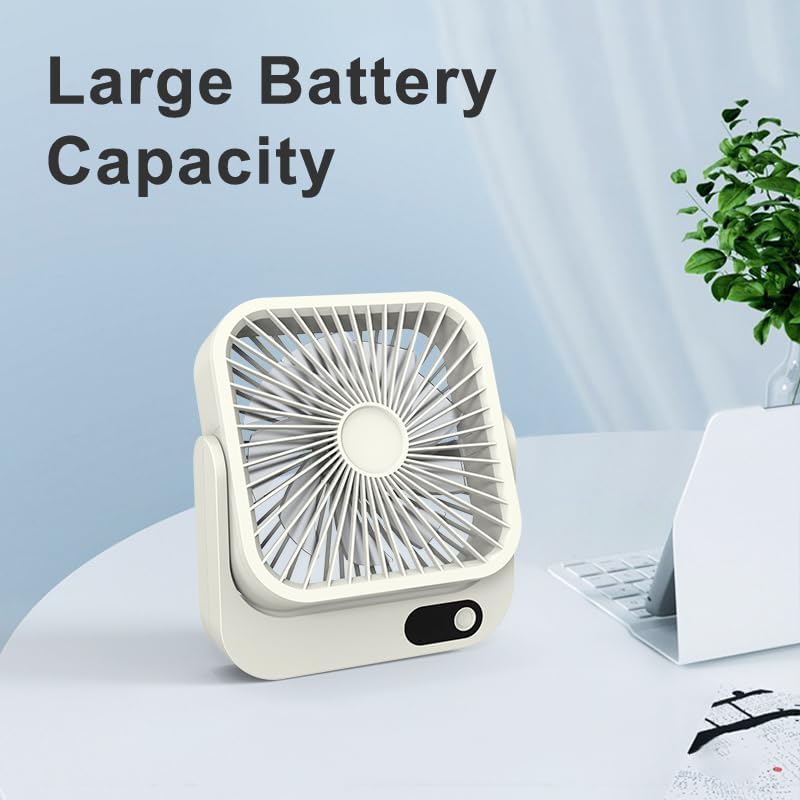 Magnetic Cruise Ship Approved Fan, 5000mAh Battery Operated Portable Fan with 5 Speeds, Magnetically Sticks on Cabin Ceilings and Walls, Cruise Essentials 2026 - White