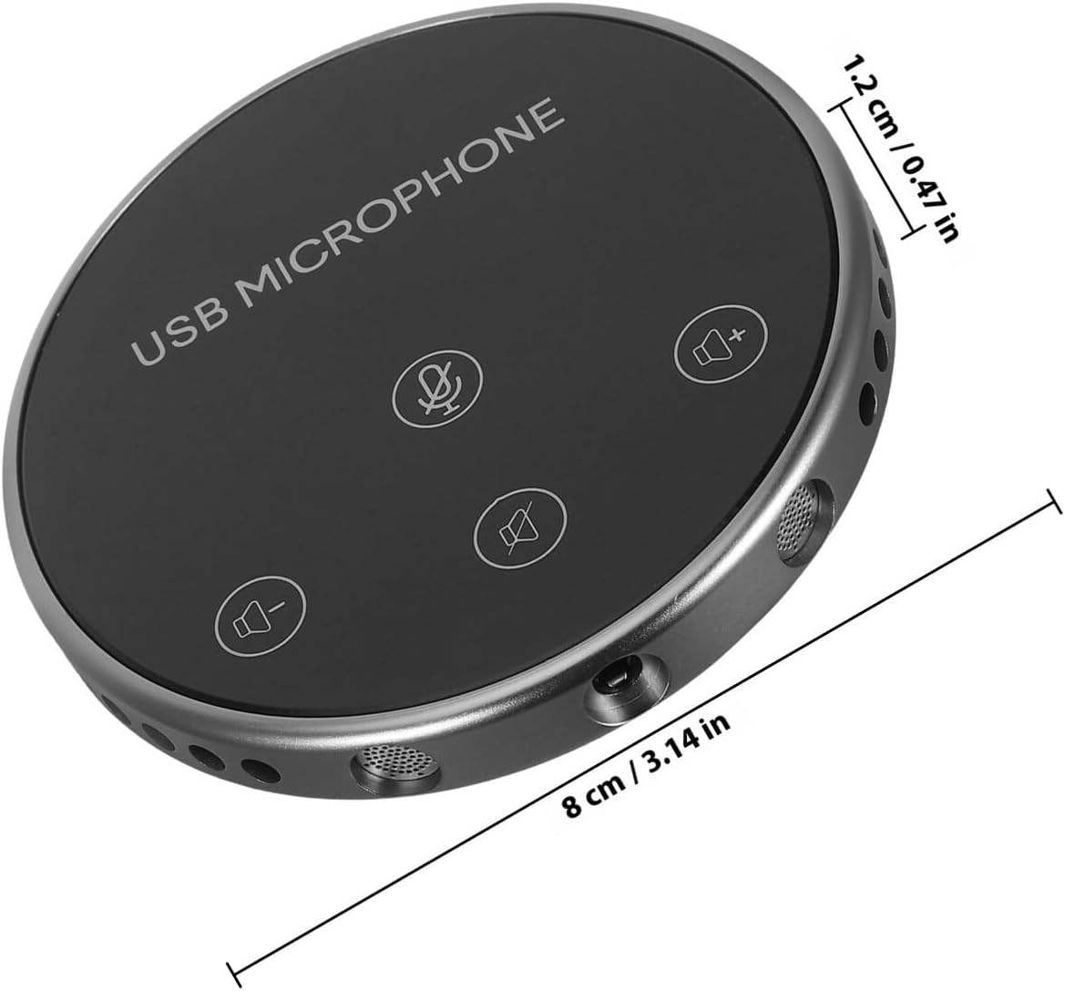 POPETPOP USB Omnidirectional Microphone for Computer and Laptop Pickup Conference Mic for Online Meetings Video Chat Gaming and Streaming Play Tabletop Accessory