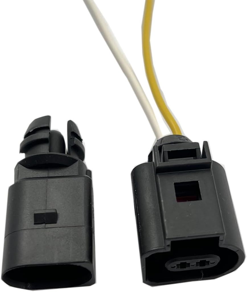 FainWan Ambient Air Temperature Sensor with 2-pin Connector Plug Wiring Harness Pigtail Compatible with CC Golf Passat Tiguan A3 A4