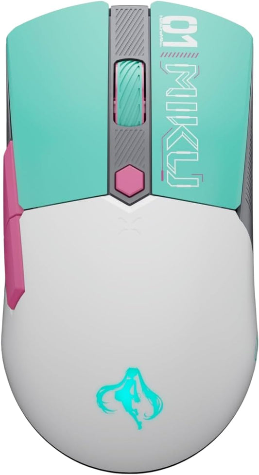 ASUS TUF Gaming Hatsune Miku Edition Mini Wireless Mouse – Right-Handed, 65g Lightweight, Compact, Tri-Mode Connectivity, 12K DPI, up to 134Hr Battery, RGB Miku Logo, PC/Mac Support - Aqua