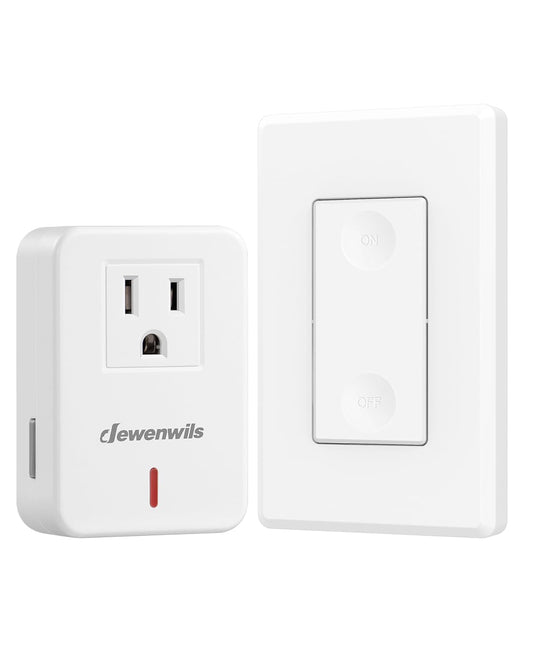 DEWENWILS Remote Control Outlet Switch, 100 Feet Range, ETL Listed | Plug and Play, 1 Remote & 1 Outlet, Programmable Wireless Light Switch, Remote Plug in Power Switch for Lamps, Fans